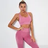 Yoga -Outfit Sfit Top Women Nahtloser Sport BH Running Brassiere Workout Fitnessstudio Fitness Sport High Impact gepolstert Unterwäsche Weste Tank