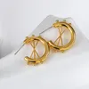 Hoop Earrings AENSOA Unique Design Gold Color Geometric Hoops Personality Chunky Smooth Round For Women Girl Wholesale Jewelry