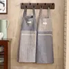 Aprons Japanese Cotton And Linen Apron Baking Cooking Striped Overalls For Floral Painting Cleaning Bibs Household Kitchen Accessories