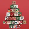 Geschenkwikkeling 24 stks Kerstventent Kalender Box Cartoon Number Number Candy Candy Cookies Square Boxes For Kids Decoration 2022