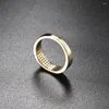 Cluster Rings Bague pour femme Trendy Concise Cubic Zirconia Gold Color Stacking Crystal Finger Accessoires Bijoux Dropship Fournisseurs R746
