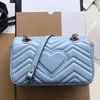 Marmont Matelasse sac à bandoulière Chevron cuir coeur rabat fermeture Double matériel velours caméra sacs femmes bandoulière sac à main