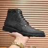 Designer Laarzen Koeienhuid Chelsea Laarzen Mannen Outdoor Dikke Bodem Halflange Laars lage hak lace up ronde tenen Heren schoenen maat 38-45 met doos