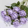 Decorative Flowers 2pcs Colorful Flocking Rose Artificial Flower Bouquet For Girls Birthday Gifts Romantic Home Living Room Wedding