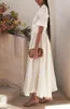 カジュアルドレスエレガントな女性ドレス長袖パーティープロムセレブの衣装秋冬の白いマキシ