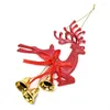 Kerstdecoraties 1 stks goud zilveren rendier eland boom hanger ornament schattig hert met bel diy decor kinderen cadeau