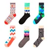 Men's Socks 6 Pairs Colorful Happy Men Dots Pattern Funky Harajuku Novelty Dress Designer Brand Skate Hip Hop Gift Street