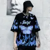 T-shirts pour hommes T-shirts pour hommes 2022 Harajuku Hip Hop T-shirts à manches courtes Blue Butterfly Shirt Hommes Casual Tops Streetwear Oversized Cotton