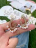 Pendientes de tuerca 3 pares Corea moda incrustaciones circón cristal geométrico Shell perla para mujeres elegante fiesta boda joyería 2022