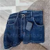 7A-shorts jeans femininos triângulo emblema design calças curtas verão legal estilo rua calças casuais
