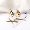 Charms 4pcs vergulde multicolor kunstenaar verfpalet en borstel doe -het -zelf hangers groothandel lot