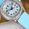 Patek Philip Stylish Womens Mechanical Watch with 9015cal324 Bpfactory Super Movement Automatic Chain Dial 356mm Ring Mouth Crystal Diamond Rubber Strap Elegant D