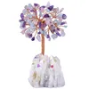 Bolsas de joias Tumbeelluwa 4.5'''Natal Crystal Lucky Money Tree Aura Titanium Coated Rock Quartz Cluster Base Bonsai escultura para