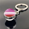 Party Favor Gay Pride Rainbow Flag Keychain Lesbian LGBT Pride Glass Dome Double Sided Pendant Key Chain Couple Valentine's Day Gift