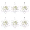 Boom van Life Hangers Natural Gem Chips Stone Olivine Chakra Reiki Five Pointed Star Metal Merkaba Jewelry N3808