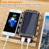 Solar 20000Mah Power Bank PowerBank防水バッテリーXiaomi iPhoneのLED Lightforを使用した外部ポータブル充電12 13 Mini