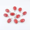 Natural Stone Pendants Oval Bead Red Jades Dangle Pendant For Necklace Jewelry Making Populära N3340