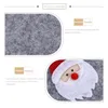 Dinware sets 4pcs kersttasig mes mes vork opslagzakken elanden santa claus decoratieve stoffen zakje houder 20x8 cm