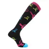 Men's Socks 7pairs Sport Compression Stockings Funny Pattern Halloween Ballon Dot Leg Pressure Running Cycling Multi Color Compress