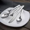 أدوات المائدة مجموعات 6pcs/مجموعة أدوات المائدة الفولاذ المقاوم للصدأ من الفضة مطلي بالسكين