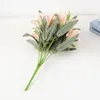 Fleurs décoratives Bouquet de soie artificielle rose petits lys Calla Lily fausse fleur accessoires de photographie de mariage maison salon plante de jardin