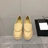 2022 colorful Loafers Dress shoes Flats top designer catwalk women formal Lok Fu shoe solid color simple design 100% leather sole contains box