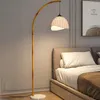 Floor Lamps Vintage Blooming Lamp Wooden Nordic Marble Bedside Stand Lampshade Lampen Wohnzimmer Moderne Decoration