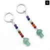 Mantar şekli taş anahtar halkaları 7 renk Çakra boncuk zincirleri Charms Anahtarlıklar İyileştirici Kristal Anahtarlar Kadınlar için Erkekler