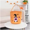 Enrole de presentes Halloween Candy baldes Bag Decorações de bolsas de bruxa de abóbora para ornamentos de casa Crianças de linho para crianças criativas