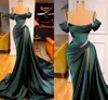 Vestidos de baile verde escuro e sexy sem costas fora do ombro Crystal Side Side High Sexy Night Vestes Formal Bridemaid Dress