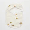 Accessoires pour cheveux Bavoirs en coton doux imprimés pour bébés garçons filles Burp Cloth Infant Serviette de salive Born Bib Muslin Drooling Scarf Feeding Stuff
