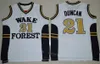 NCAA Basketball College Wake Forest Demon Deacons Trikot Tim Duncan 21 Chris Paul 3 University Atmungsaktives Team Schwarz Weiß Gelb Farbe für Sportfans Reine Baumwolle