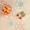 Table Mats Soft Flowers Sweet Cute Coasters Placemat Silica Gel Dining Mat Insulation Non-slip Desk Cup Kitchen Accessories