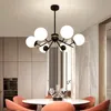 Lampes suspendues lustre boule de verre moderne salon cuisine chambre minimaliste longs lustres suspendus éclairage lustre