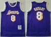 2022 Mitchell e Ness Maglia da basket Giallo Blu Viola Retro Vintage 8 Bean The Black Mamba 2001 2002 1996 1997 1999 Sti