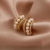 Boucles d'oreilles étalon 2022 Perle en forme de mode C pour femmes filles rétro simples géométriques en cristal charme bijoux de bijoux