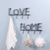 Hooks Iron HOME LOVE Letter Wall Hanging For Key Holder Hanger Perchero Bathroom Accessories Housekeeper Decor