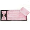 Belts 2022 Wide Elastic Wedding Sash Belt Stretch Cummerbunds Set Bowtie Hanky