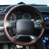 Steering Wheel Covers O SHI CAR Cover Carbon Fiber Leather Braid For Universal Stitch On Wrap Case