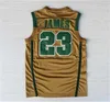 Hommes Basketball Irlandais St. Vincent Mary High School Maillot LeBron James 23 Uniforme Couleur de l'équipe Vert Marron Blanc Pour les fans de sport Tous cousus Université Respirant Haut