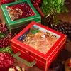 Presentförpackning 1st Clean Window Box Santa Claus Package Candy Cookies Kids Year Party Favors Xmas Navidad Decoration Supplies