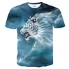 Heren T Shirts Summer Harajuku Animal T-shirt Leopard 3D Gedrukte Unisex Shirt Shirt Shirt Casual T-shirt Mannelijke streetwear tops