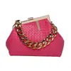 Bag female 2022 new woven metal clip chain small square bag versatile sling one shoulder cross Purses