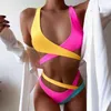 Yoga Outfit Sexy Hohe Taille Frauen Kreuz Verband Halter Bikini Badeanzug Backless Weibliche Bademode Push-Up Strand Bade Badeanzug biquinis