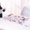 Table Mats 6pcs/set INS Strawberry Fruit Printing Placemat Household PVC Mat Dining Drying Coasters Decorative