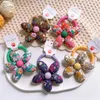2022 New Korean Fashion Children's Hair Accessories Sweet Girl Simple Small Fresh Floral Fabric Cotton Filled Flowers Hair Rope