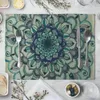 Gardin mandala boho imitation linne placemat för middag bordsmatta kaffbord bordsartiklar tallrikar kuddar kök tillbehör