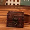 Jewelry Pouches Retro Small Wood Storage Box With Metal Lock Decorative Vintage Trinket Treasure Pearl Wooden Case