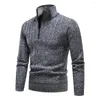 Herentruien Comfortabele gestreepte textuur Anti-pilling Pure Color Men Sweater Kleding