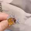 Anéis de casamento Luxury cubic zirconia for women jóias de noivado de noiva Acessórios femininos cz dedo atacado J1893